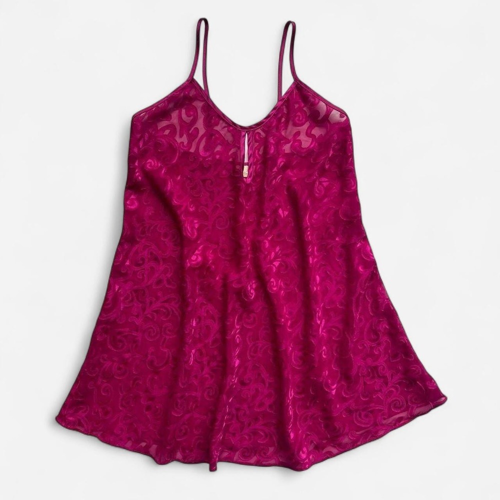 Inner Most Vintage Pink Lace Sheer Slip Dress